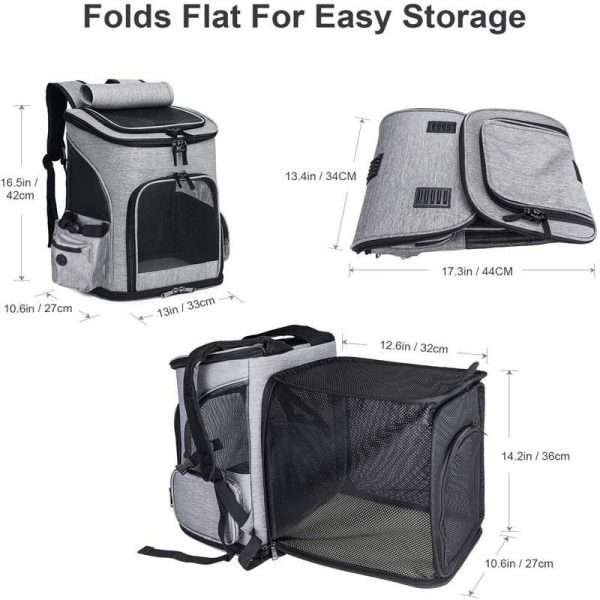 Cataro backpack folds flat for easy storage