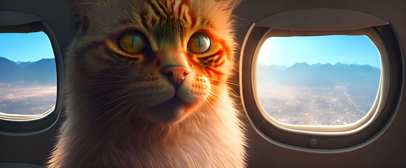 traveling with a cat on a plane
