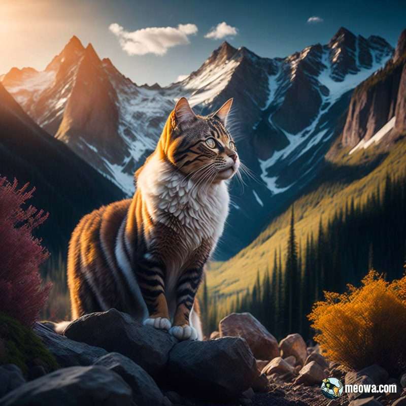 outdoor mountains adventure cat meowa