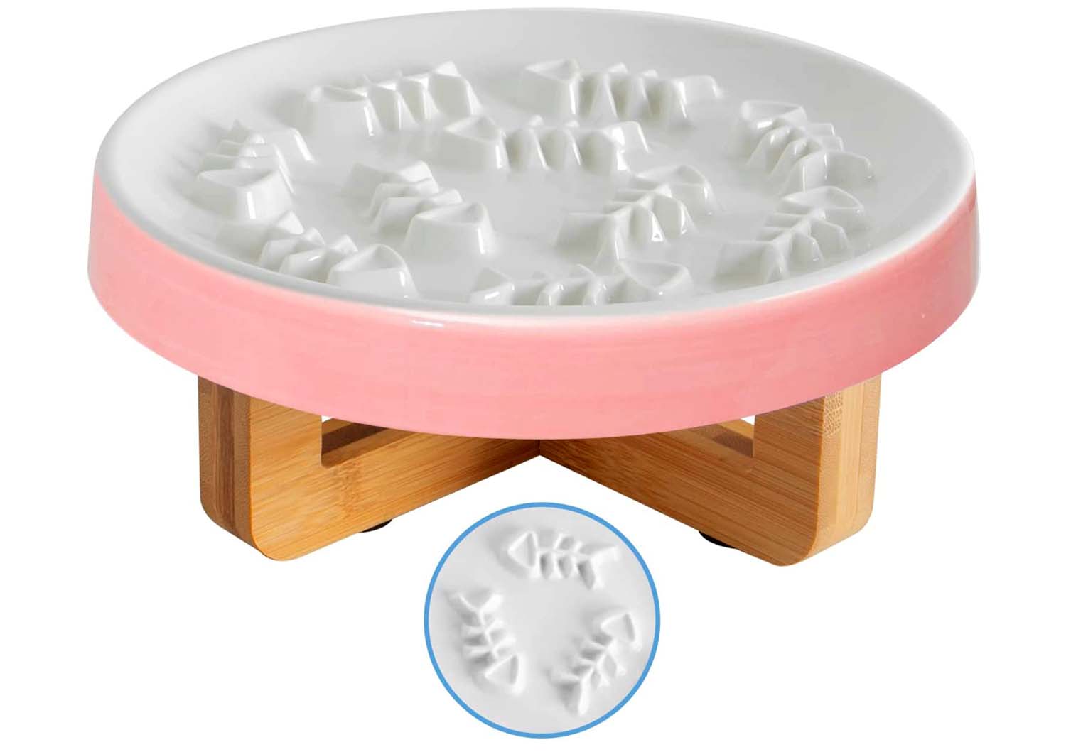 ddmommy ceramic elevated slow feed cat bowl