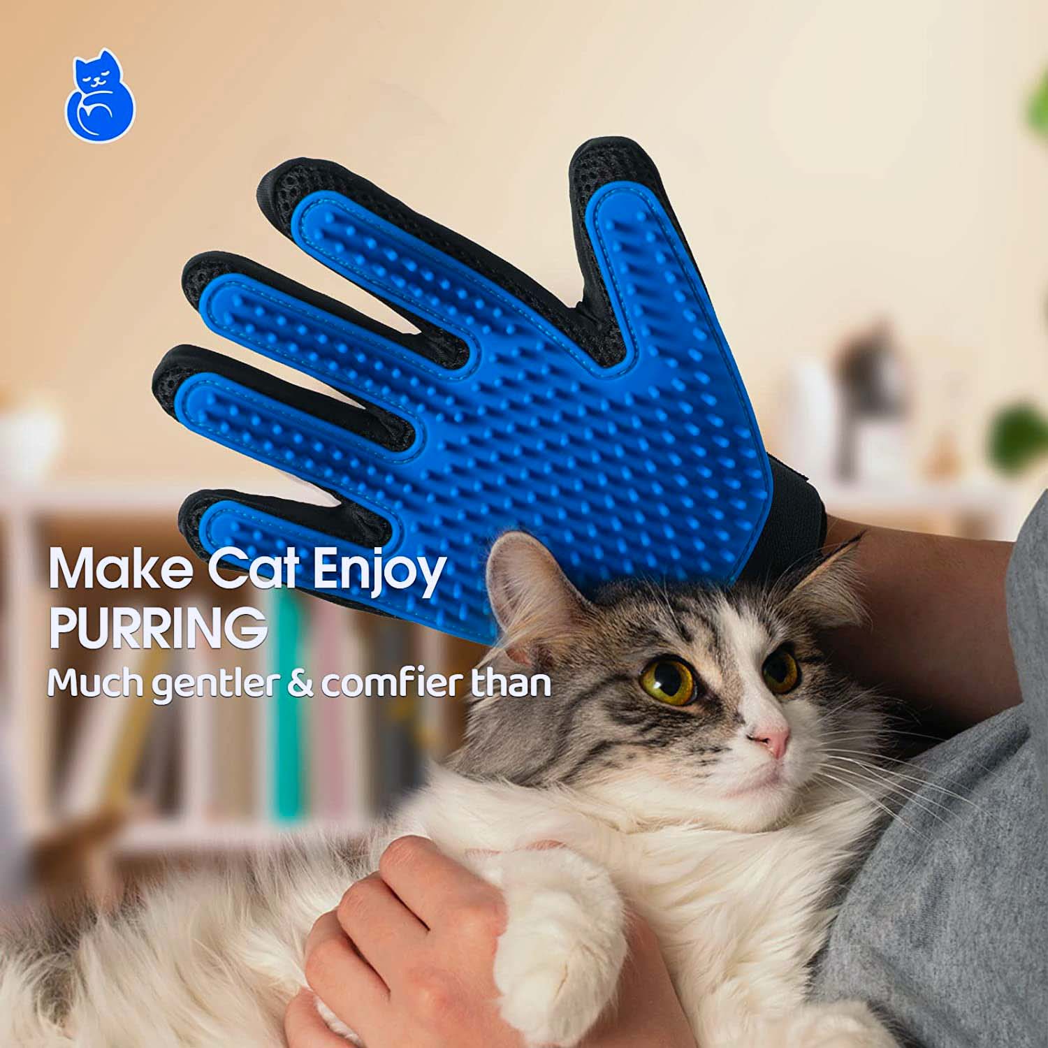 DELOMO cat hair grooming gloves