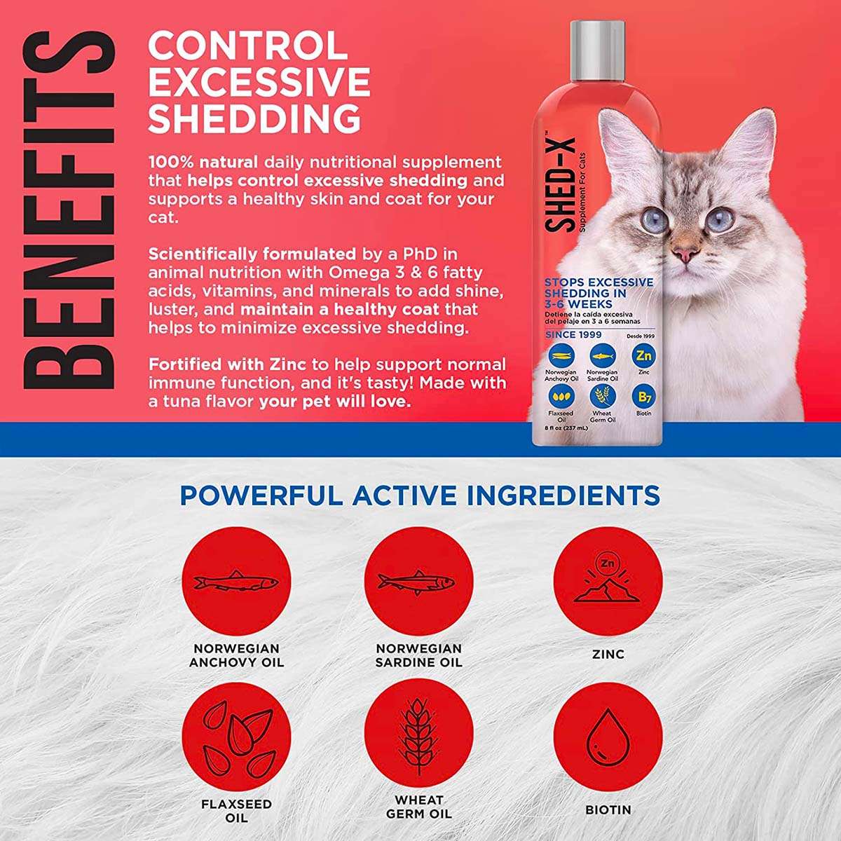 Shed-X is a daily nutritional supplement that helps control excessive shedding