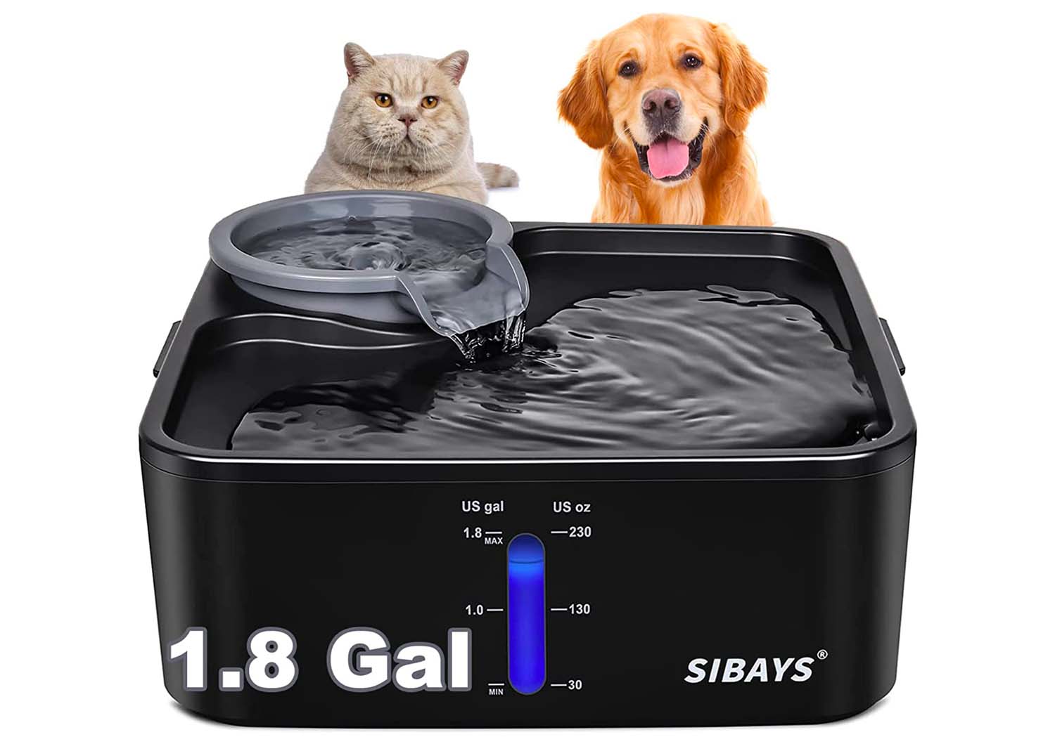 sibays large capacity cats dogs fountain multiple housegold pets