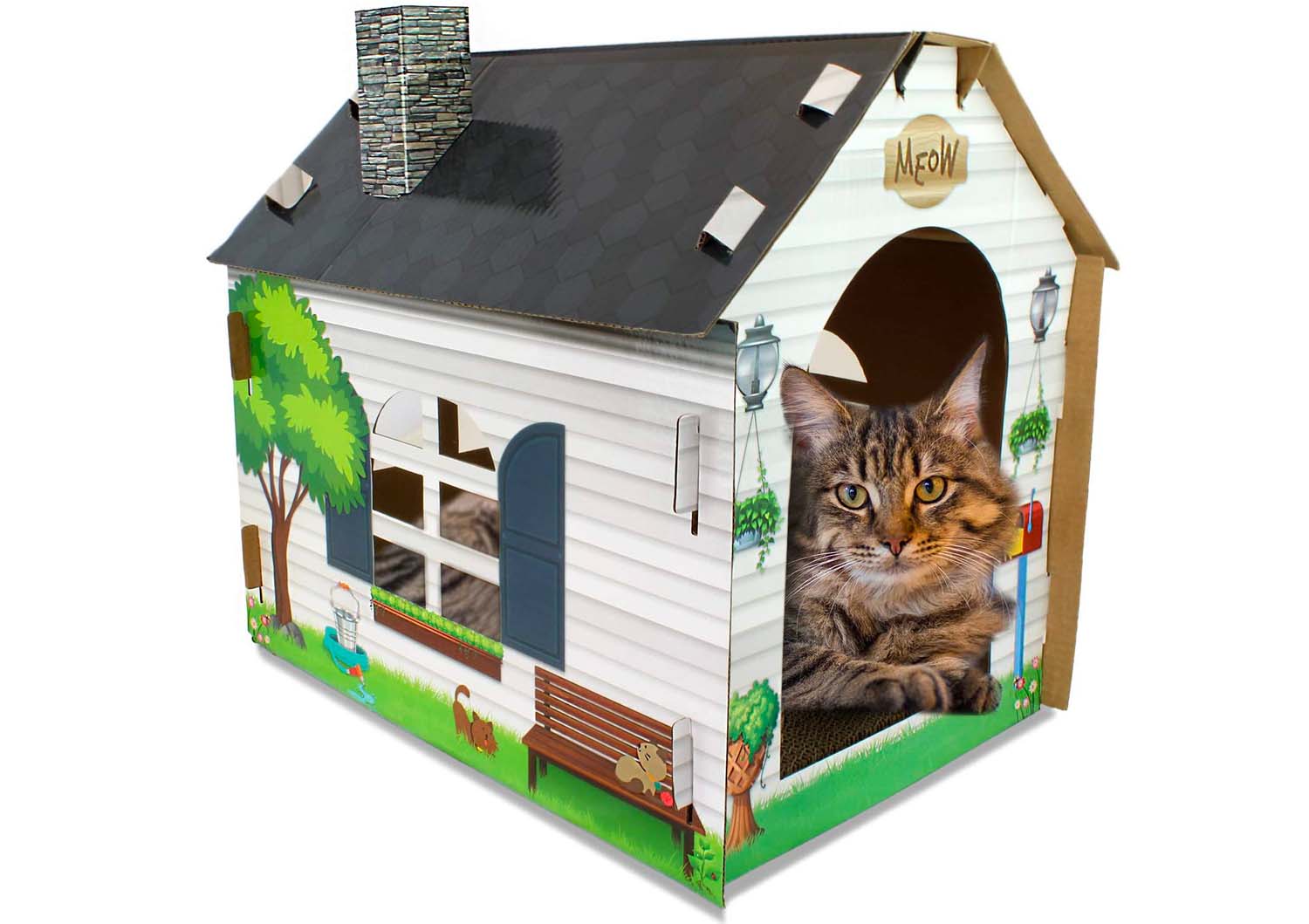 aspca cardboard cat house hideaway playhouse