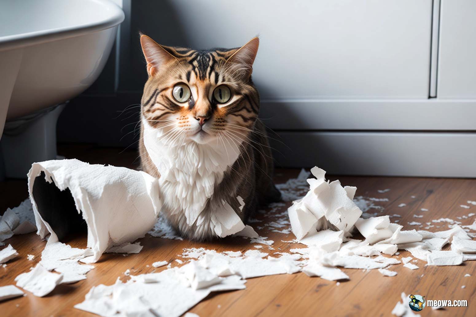 cat toilet paper sign