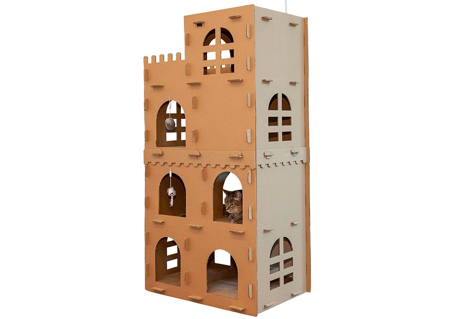 furhaven cardboard cat castle high multi level tower
