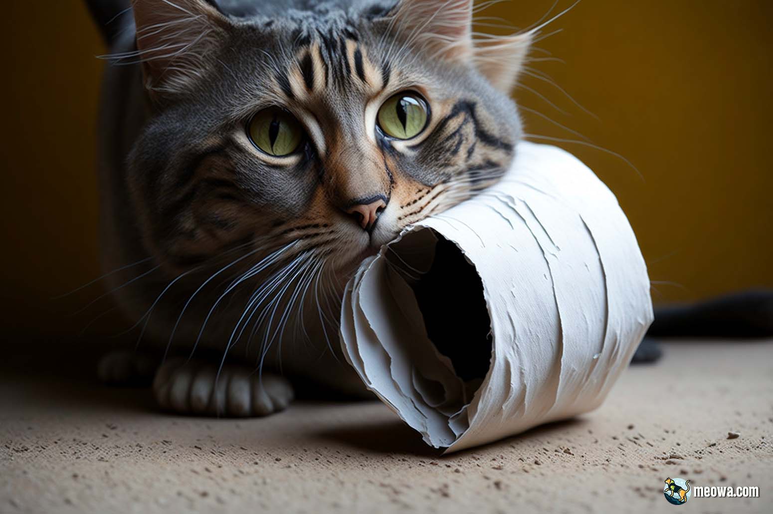 cat toilet paper sign