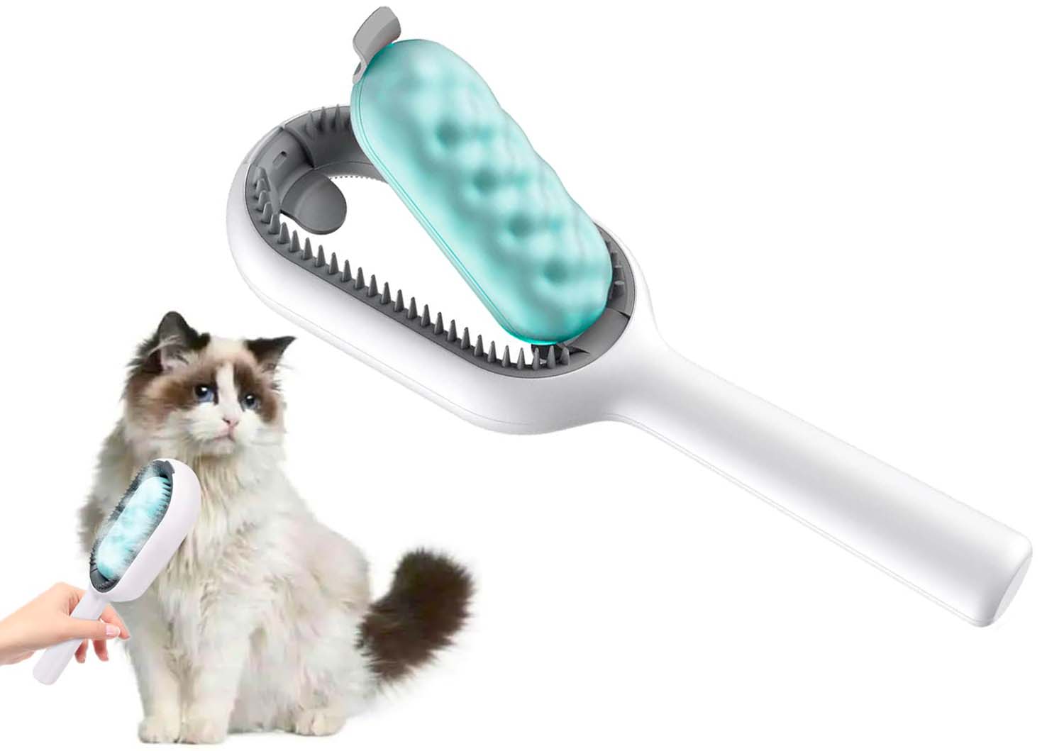 hukomelse waterproof cat brush with wet wipes